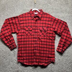 VTG Five Brother Shirt Men's XL Red Plaid Flannel Cotton Tallman USA Union Made